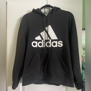 Plus sized black Adidas pullover hoodie